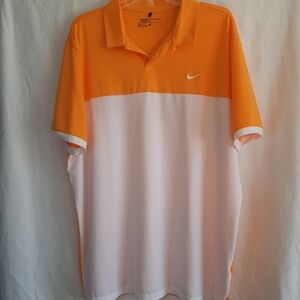 Nike Men's Polo Shirt in Orange and White